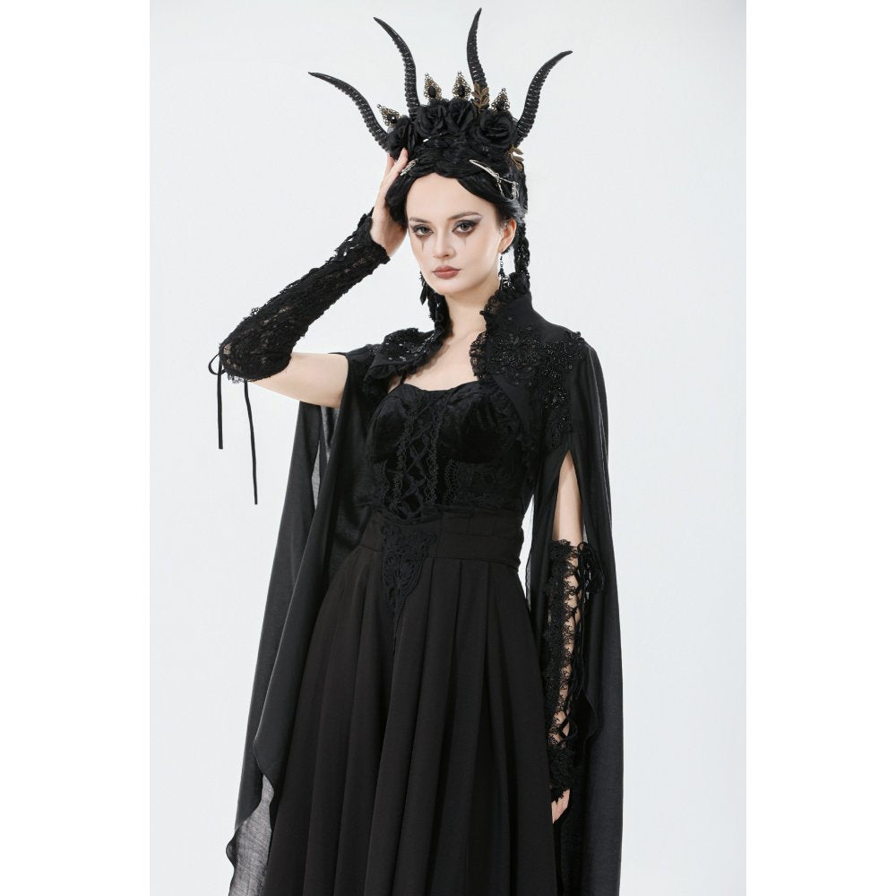 Dark in Love Erzsébet Dramatic Lace Gothic Cape Shrug