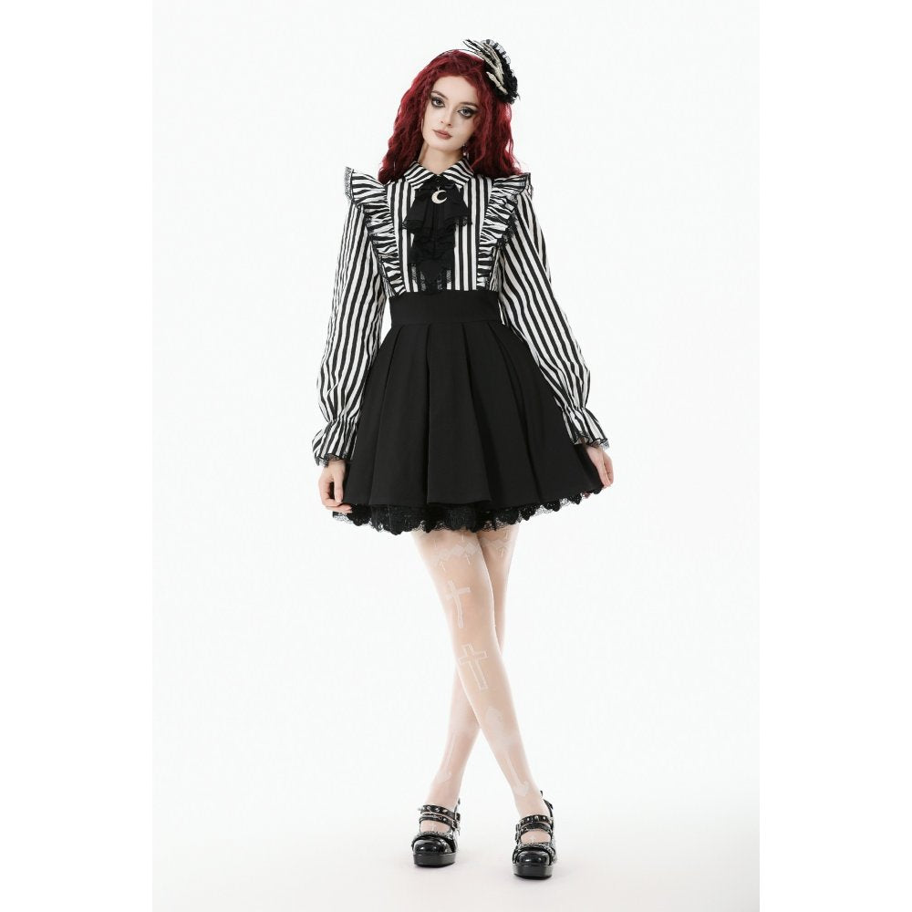 Dark in Love Striped Ruffle Gothic Lolita Dress