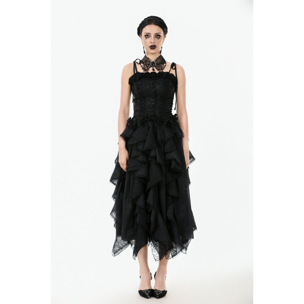 Dark in Love Selene Ruffled Floral Jacquard Corset Top - Size UK 16 Left Only!