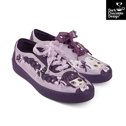 Chocolaticas® Nocturna Sisters - Gothic Dollface Lace-Up Sneakers