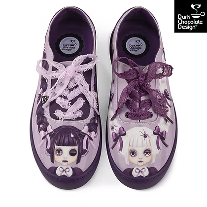 Chocolaticas® Nocturna Sisters - Gothic Dollface Lace-Up Sneakers