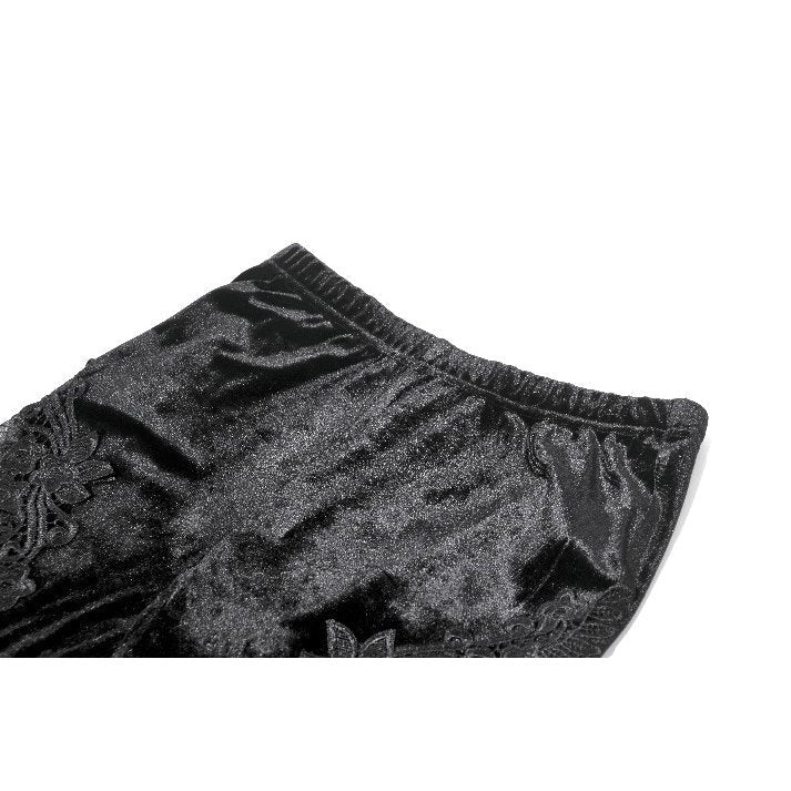 Dark in Love Gothic Velvet Mesh Patchwork Leggings