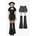 Dark in Love Lace-Up Layered Goth Convertible Flare Trousers or Shorts - Size UK 16 Left Only!