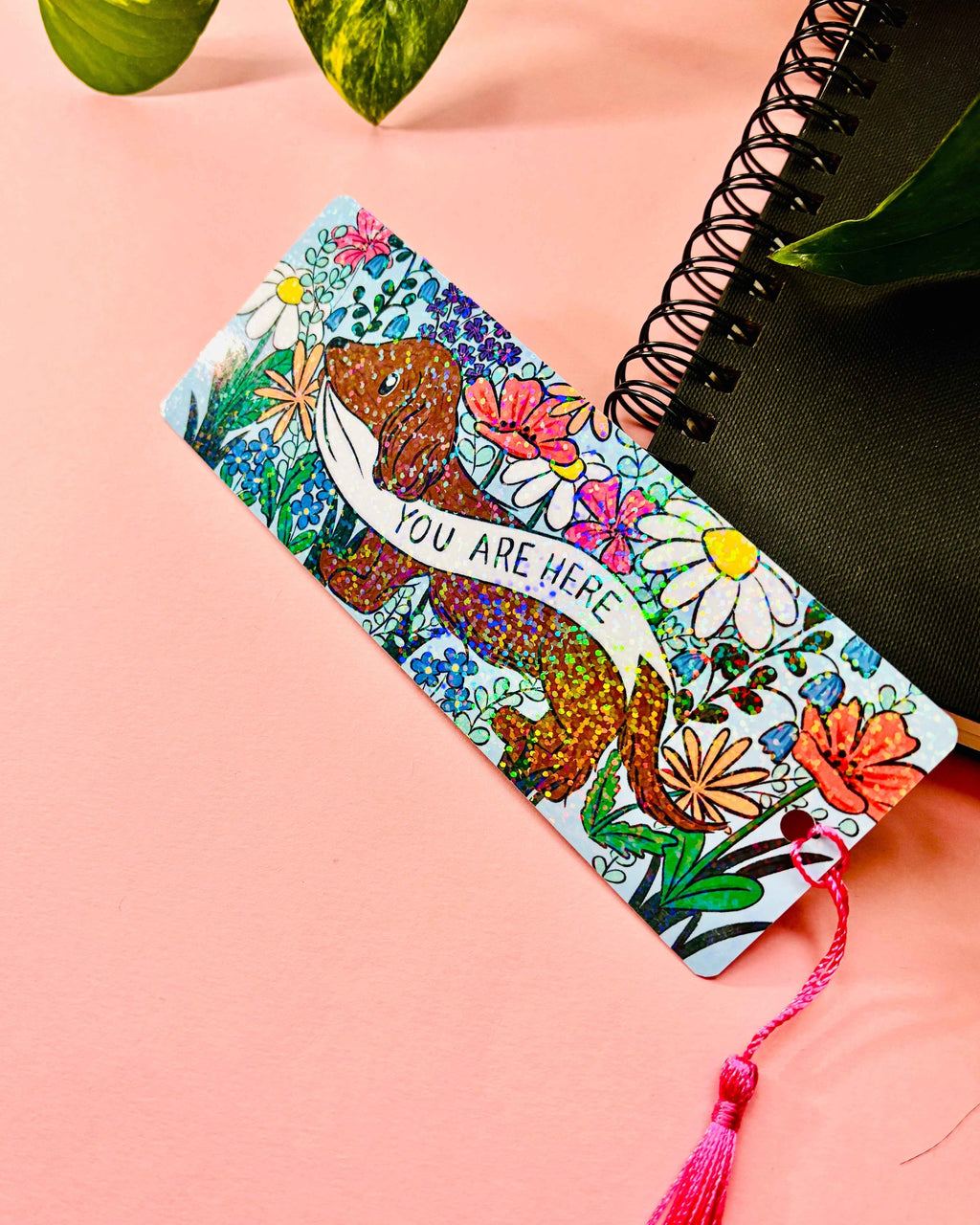 Cute Daschund Holographic Bookmark