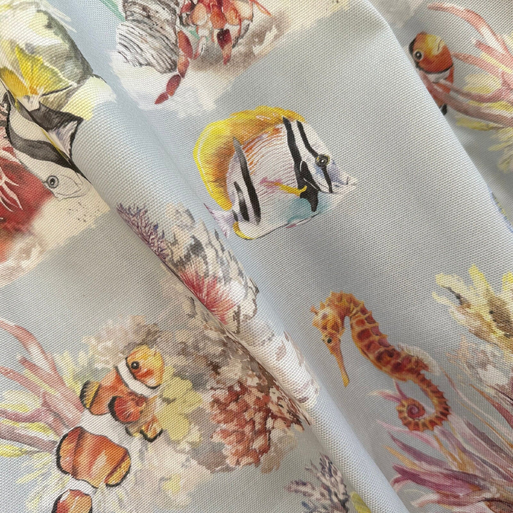 Coral Reef and Tropical Fish Cotton Curtain Fabric