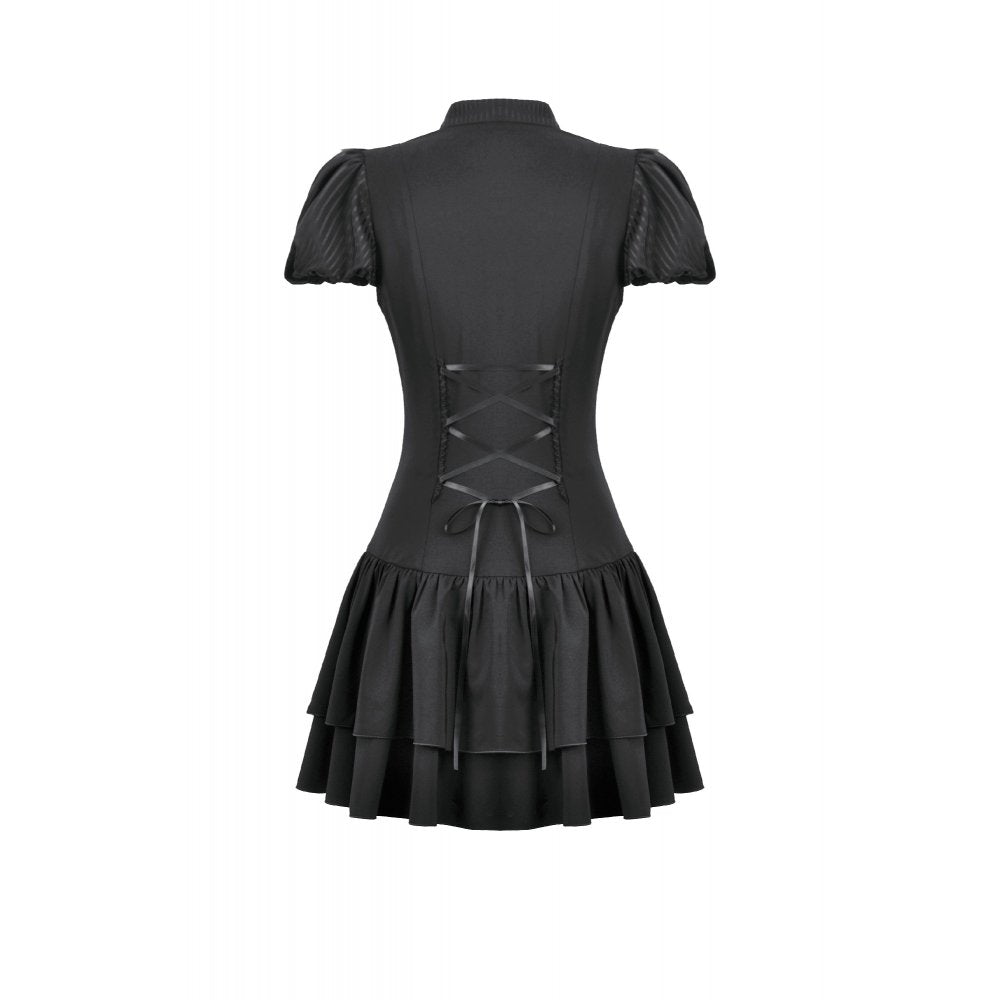 Dark in Love Lolita Bow-Trim Lace Dress