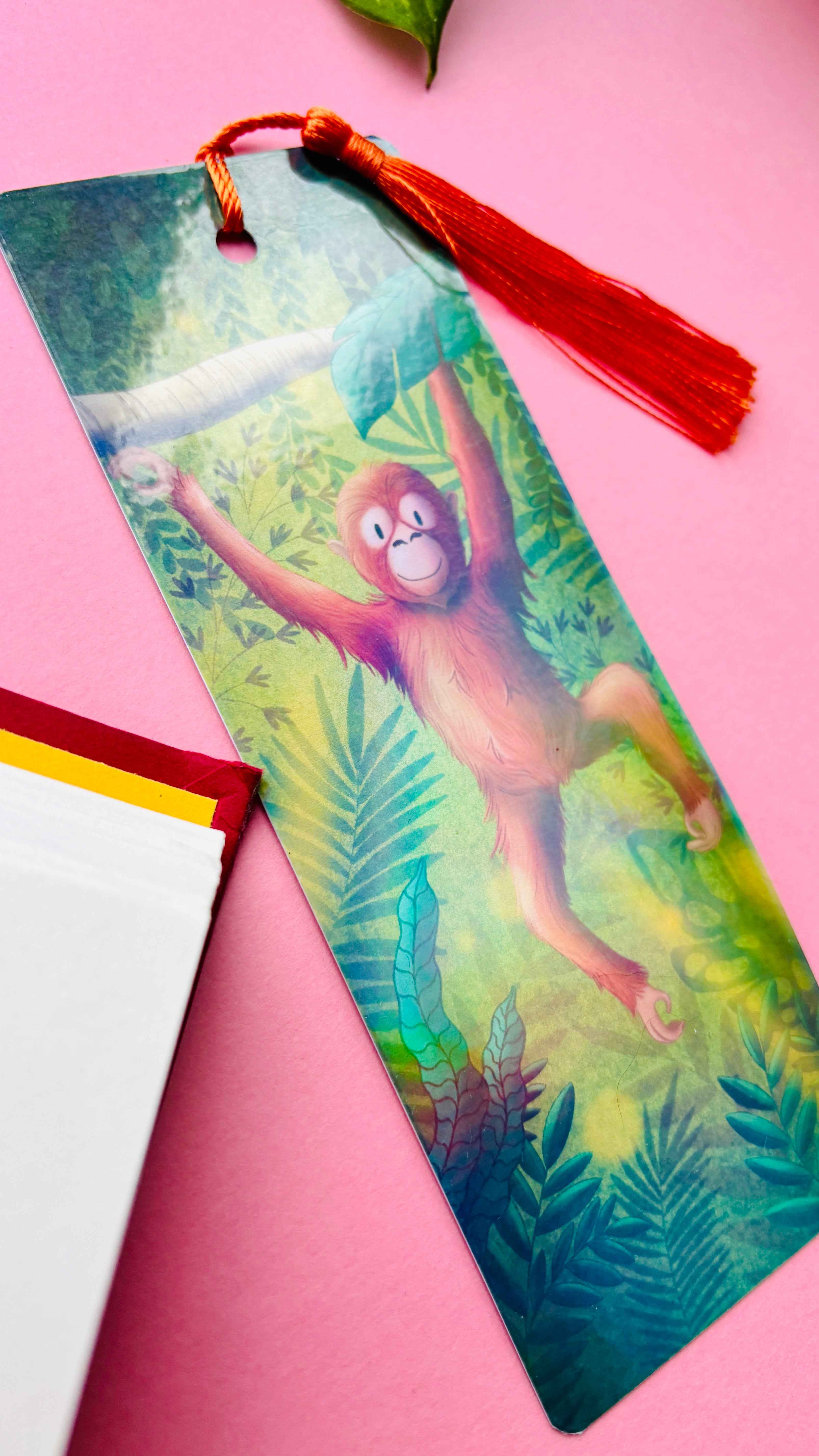 Orangutan Bookmark – Handmade Wildlife Bookmark for Book Lovers