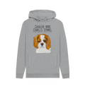 Crowned & Cozy: Sustainable Men's Hoodie Featuring Your Cavalier King (or Queen)