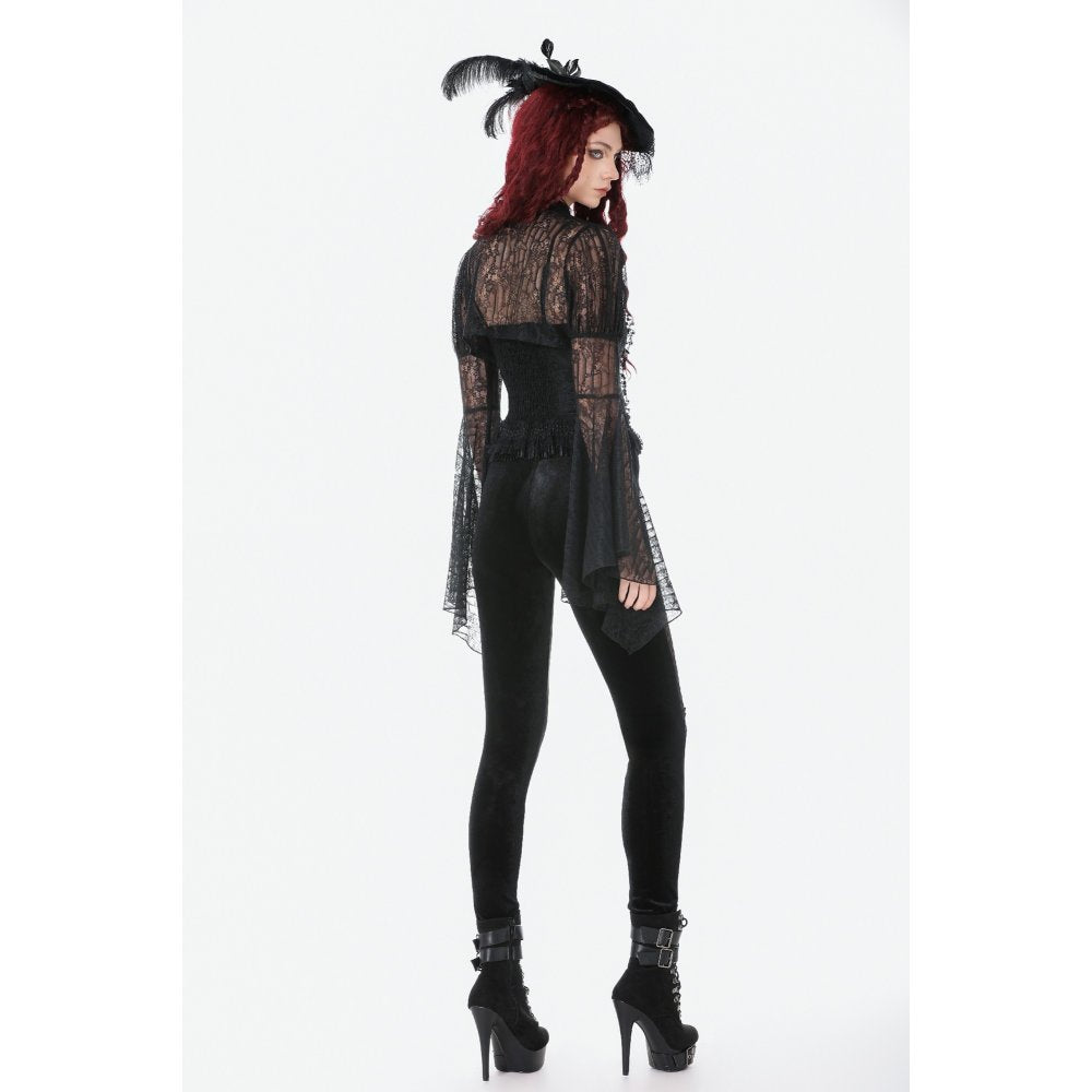 Dark in Love Gothic Velvet Mesh Patchwork Leggings