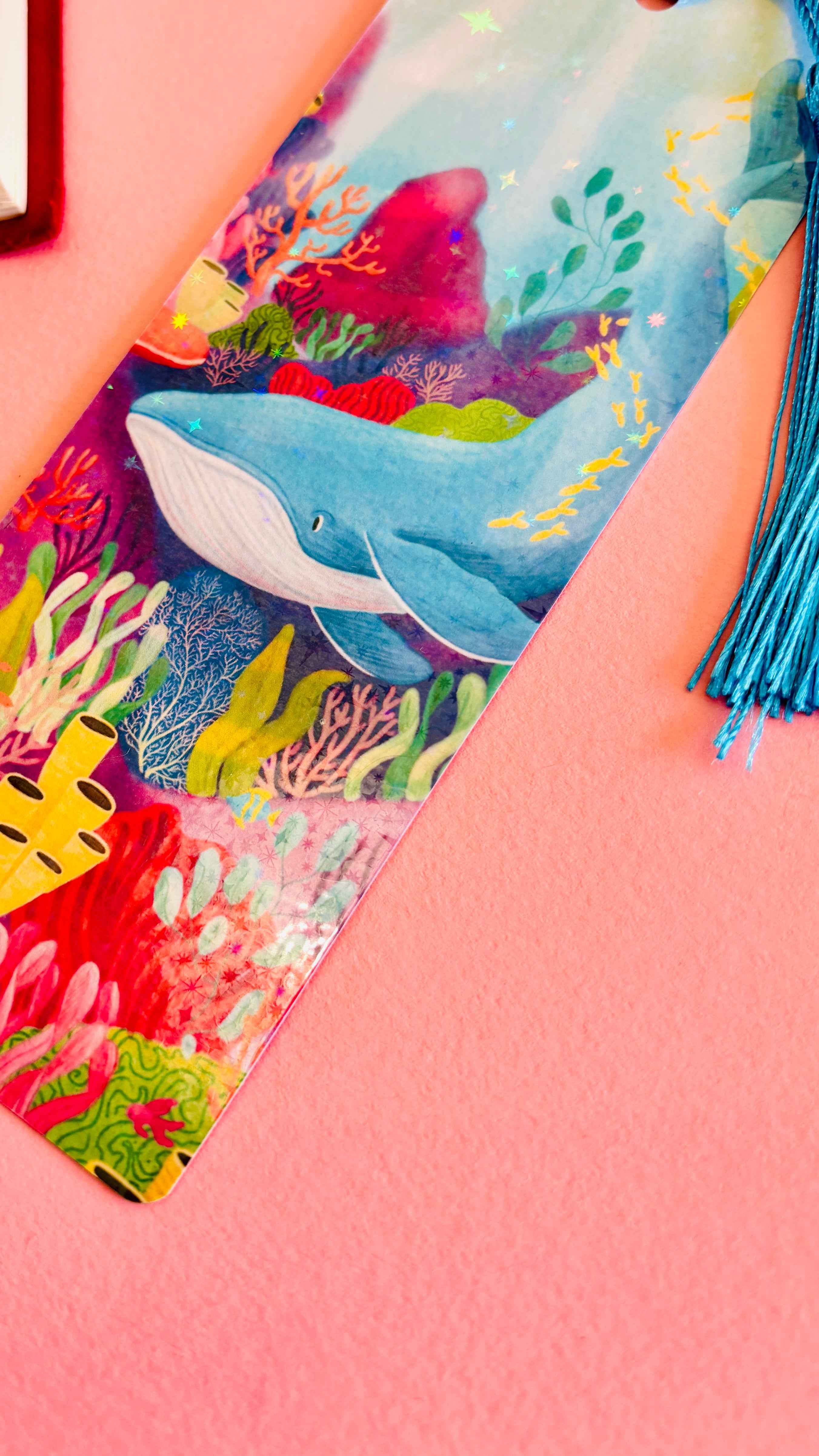Ocean Whale Handmade Holographic Bookmark