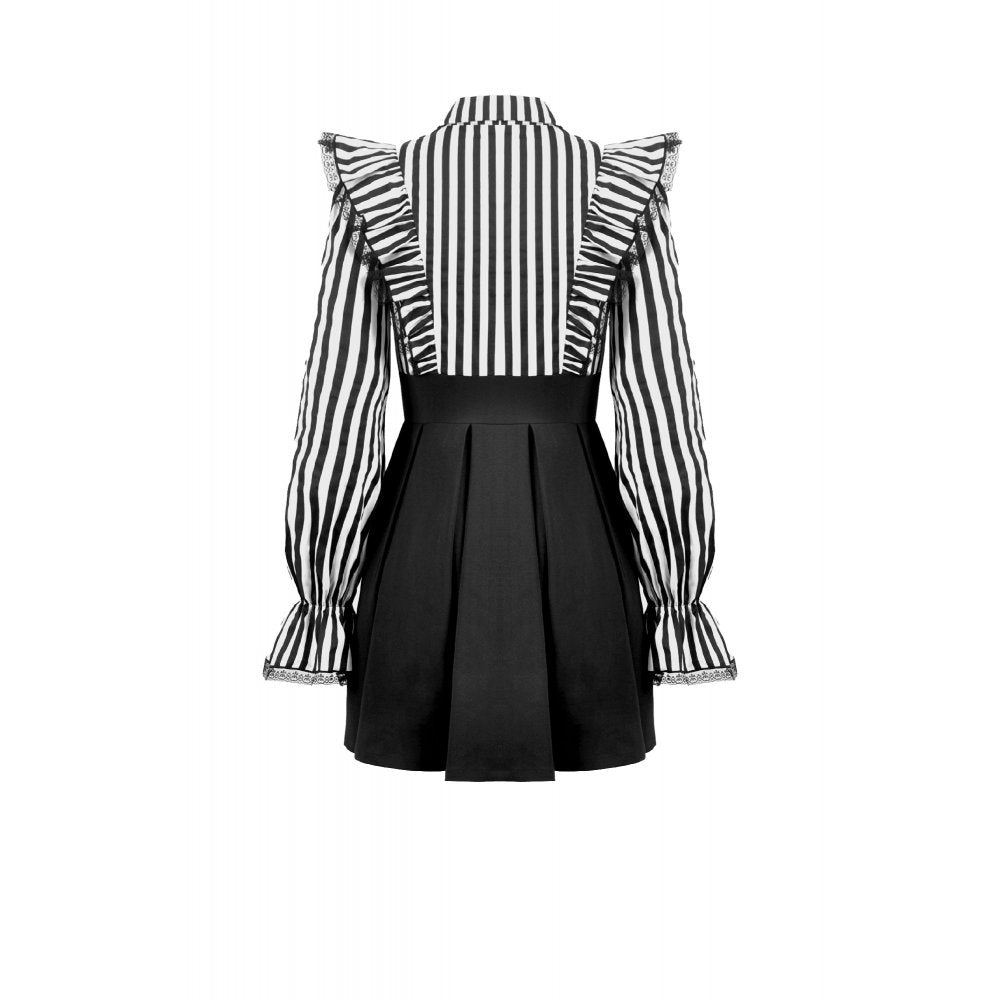 Dark in Love Striped Ruffle Gothic Lolita Dress