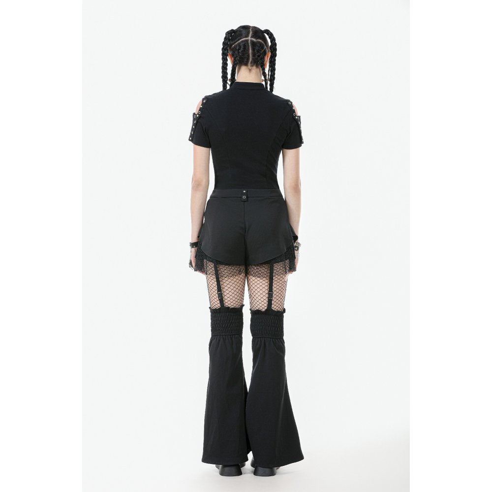 Dark in Love Lace-Up Layered Goth Convertible Flare Trousers or Shorts - Size UK 16 Left Only!