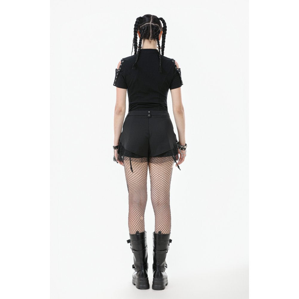 Dark in Love Lace-Up Layered Goth Convertible Flare Trousers or Shorts - Size UK 16 Left Only!