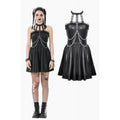 Dark in Love Harness Chain Faux Leather Mini Dress