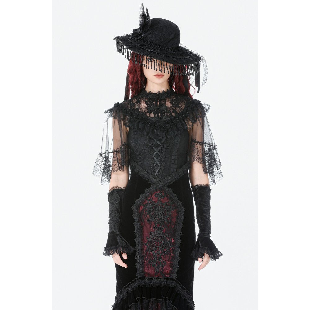 Dark in Love Gothic Elegant Velvet Mermaid Skirt