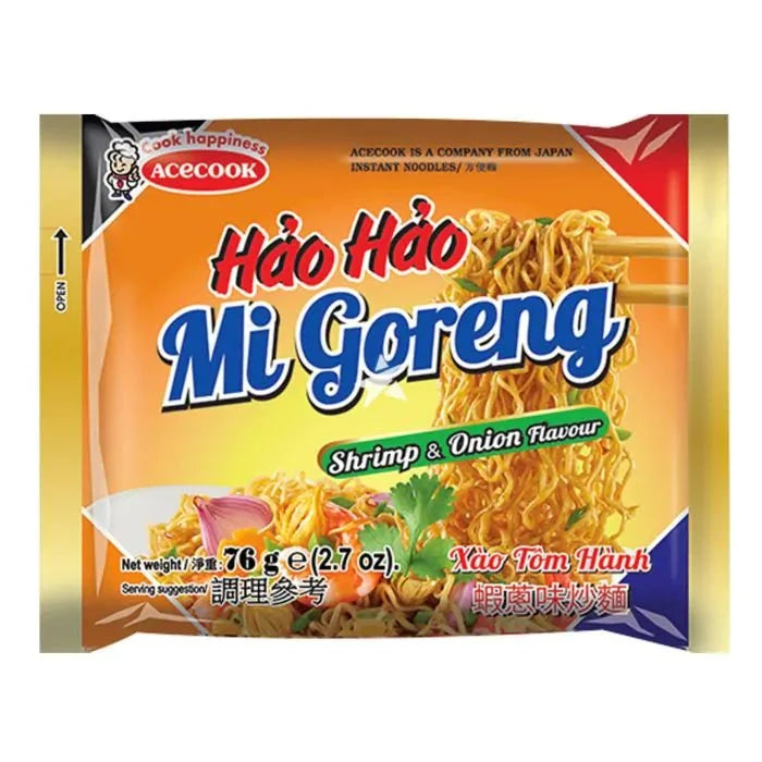 ACECOOK Instant Noodles Mi Goreng Shrimp & Onion Flavour 76g