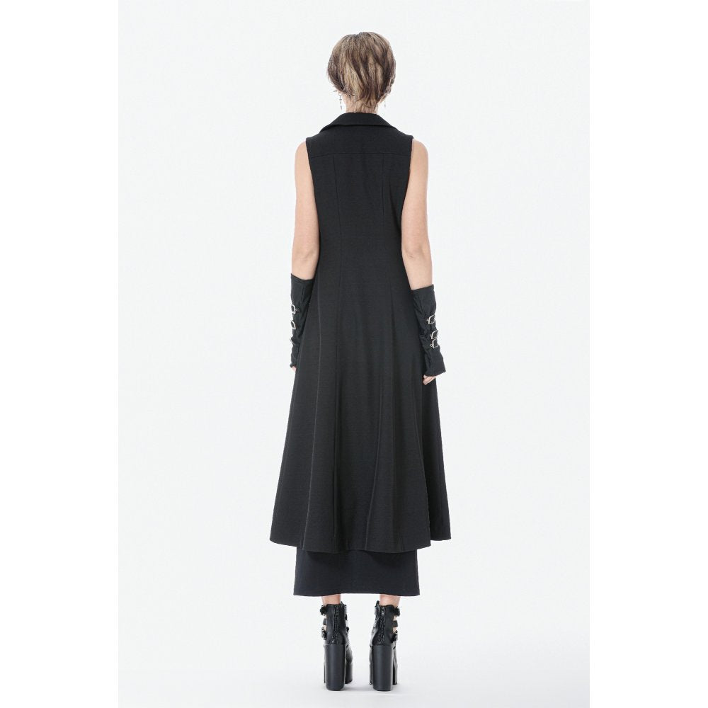 Dark in Love Collete Punk Sleeveless Long Fitted Coat