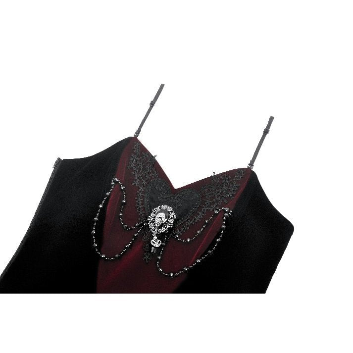 Dark in Love Morrigan Velvet & Lace Chain-Detail Top