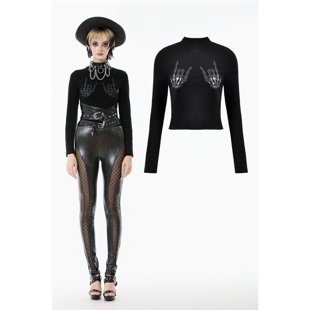 Dark in Love Lilith Skeleton Hands Long Sleeve Top