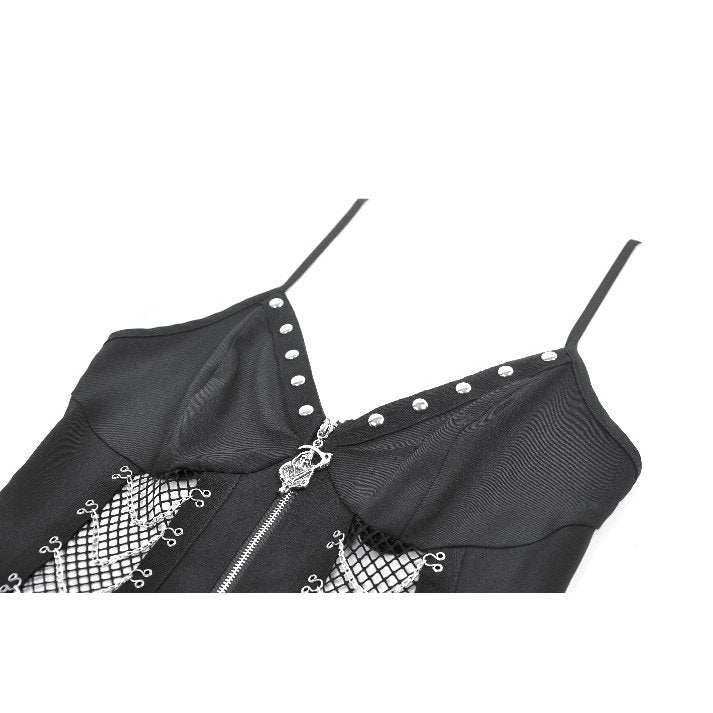 Dark in Love Punk Sleeveless Dress with Chains