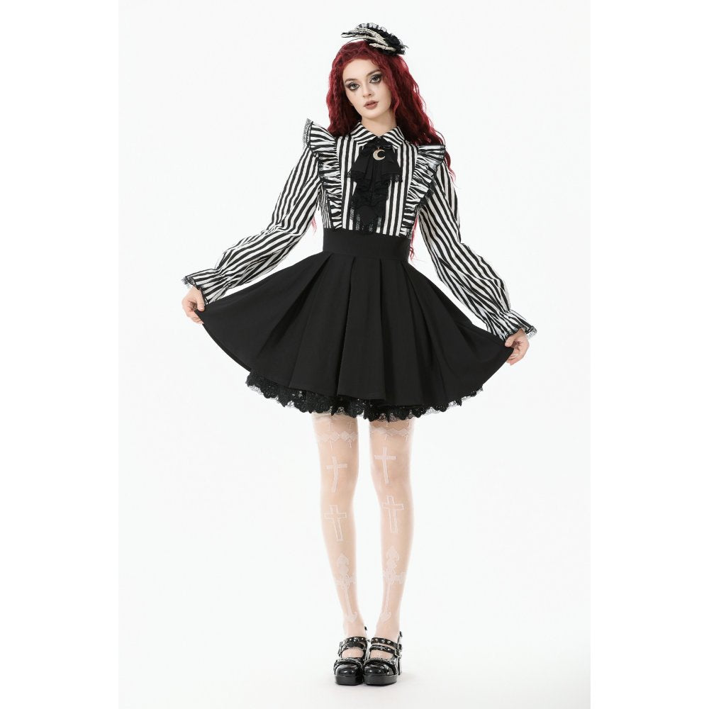 Dark in Love Striped Ruffle Gothic Lolita Dress