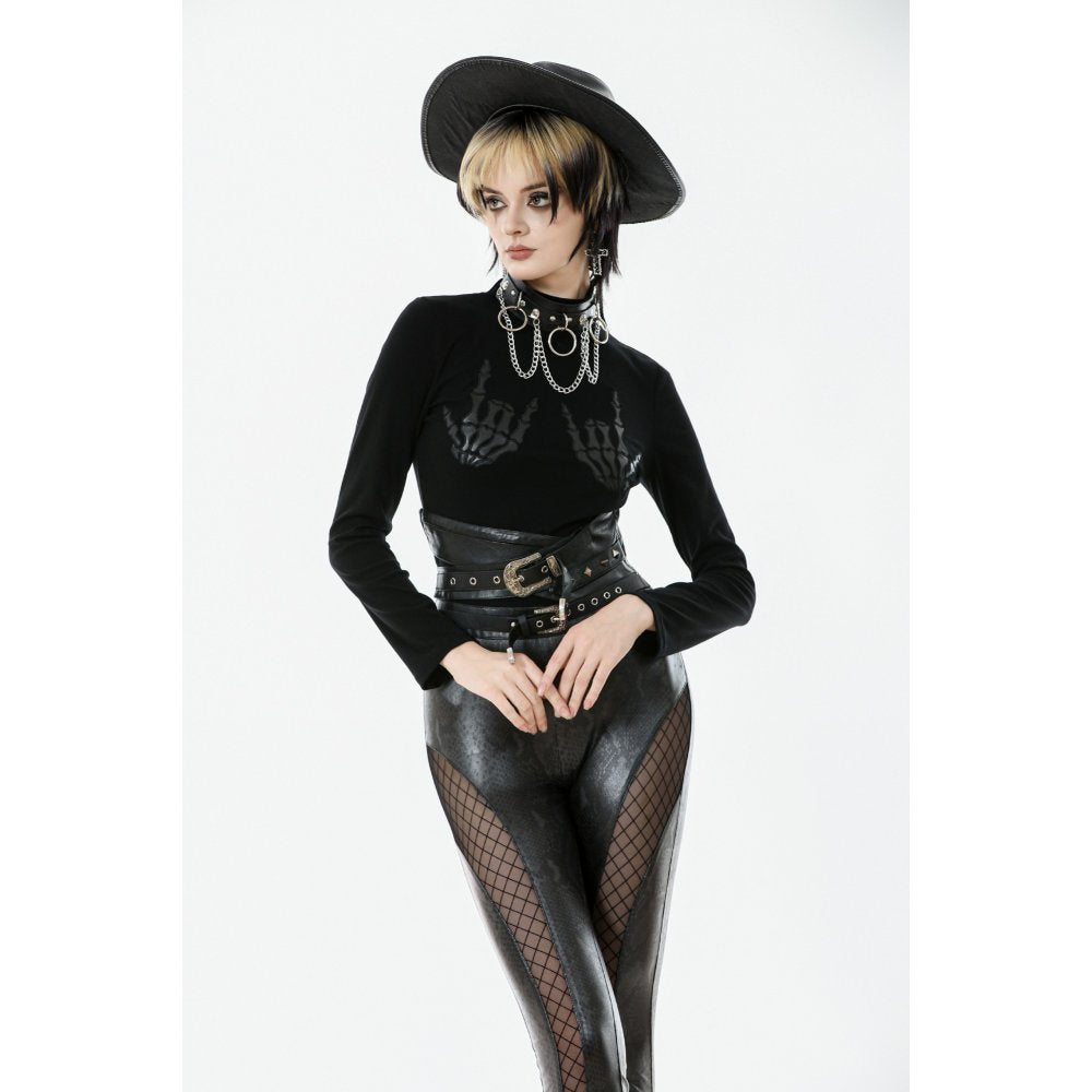 Dark in Love Lilith Skeleton Hands Long Sleeve Top