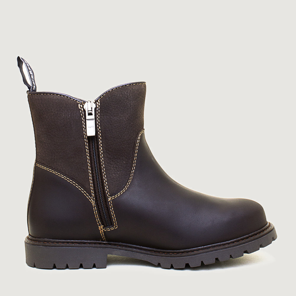 Quebec Waterproof Zip Up Ankle Boots - Brown
