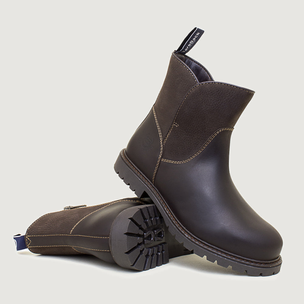 Quebec Waterproof Zip Up Ankle Boots - Brown