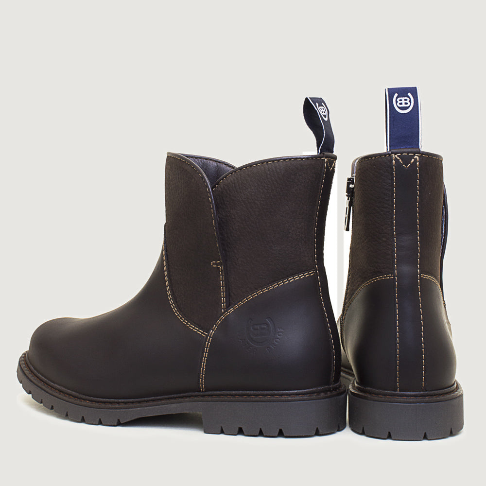 Quebec Waterproof Zip Up Ankle Boots - Brown