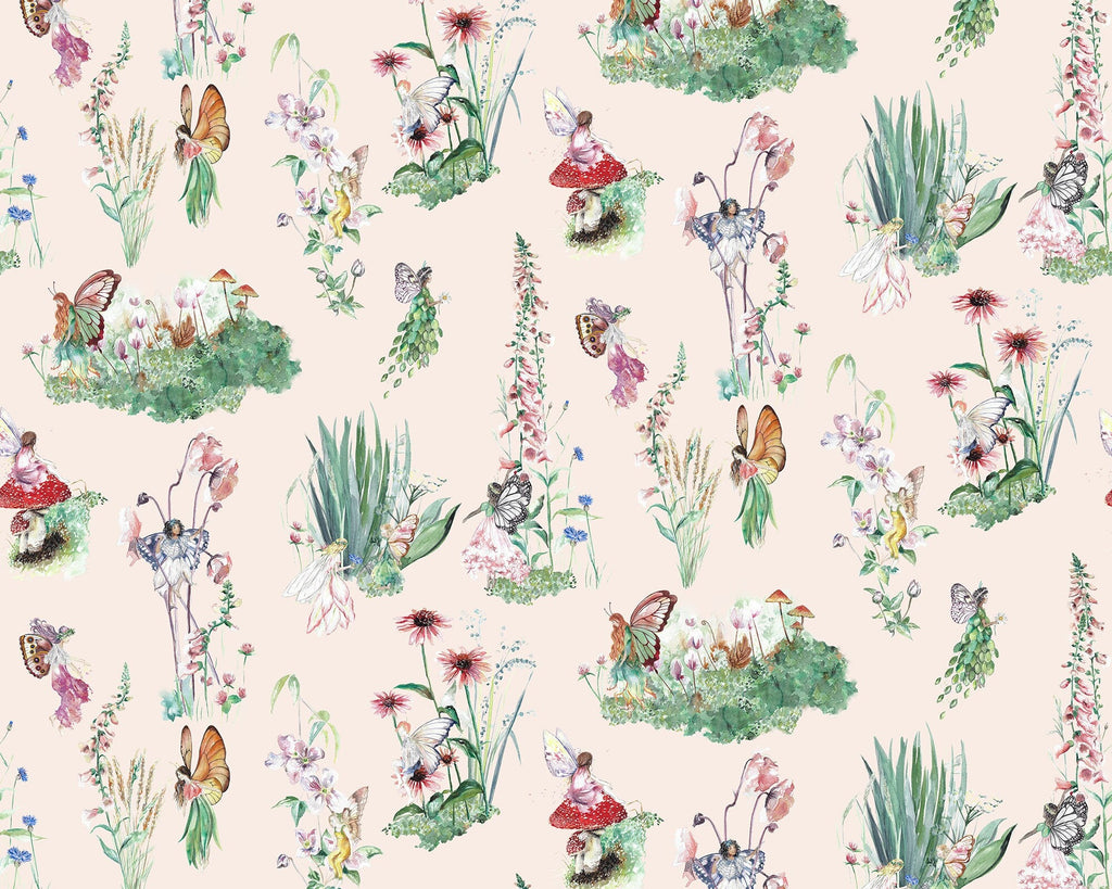 Flower Fairy Garden - Children's Cotton Curtain Fabric