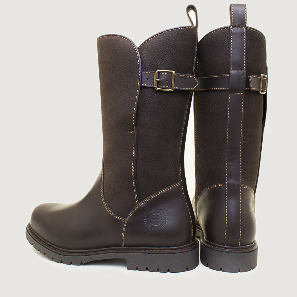 Quebec Waterproof Zip Up Mid Calf Boots - Brown