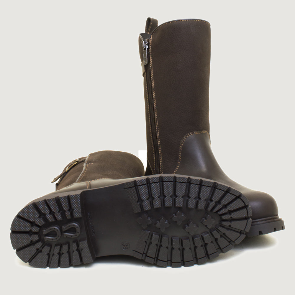Quebec Waterproof Zip Up Mid Calf Boots - Brown