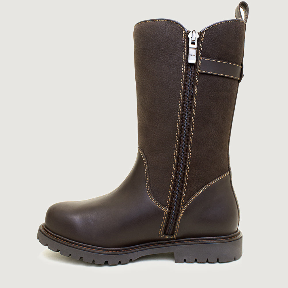 Quebec Waterproof Zip-up Wool Lined Boots - Brown