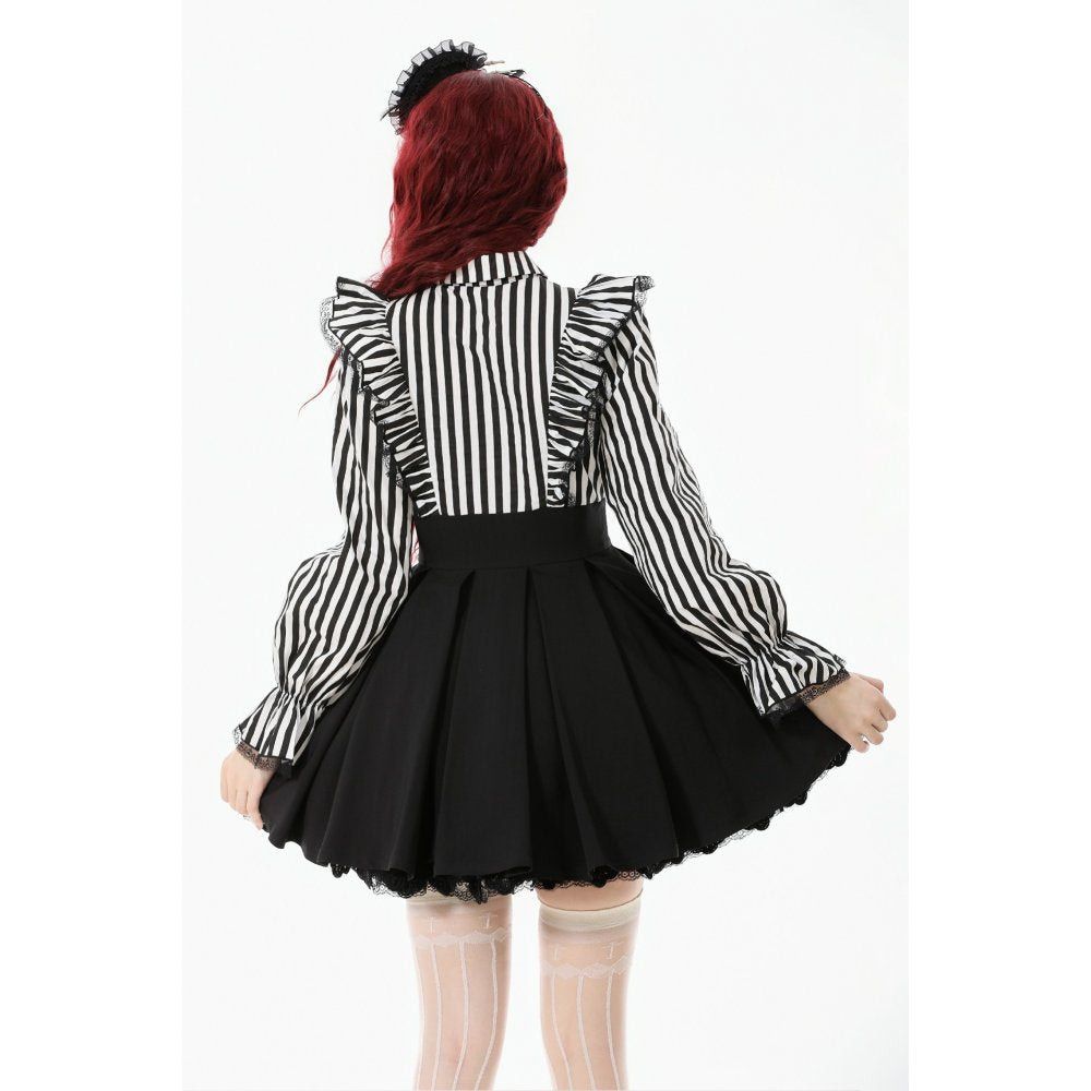 Dark in Love Striped Ruffle Gothic Lolita Dress
