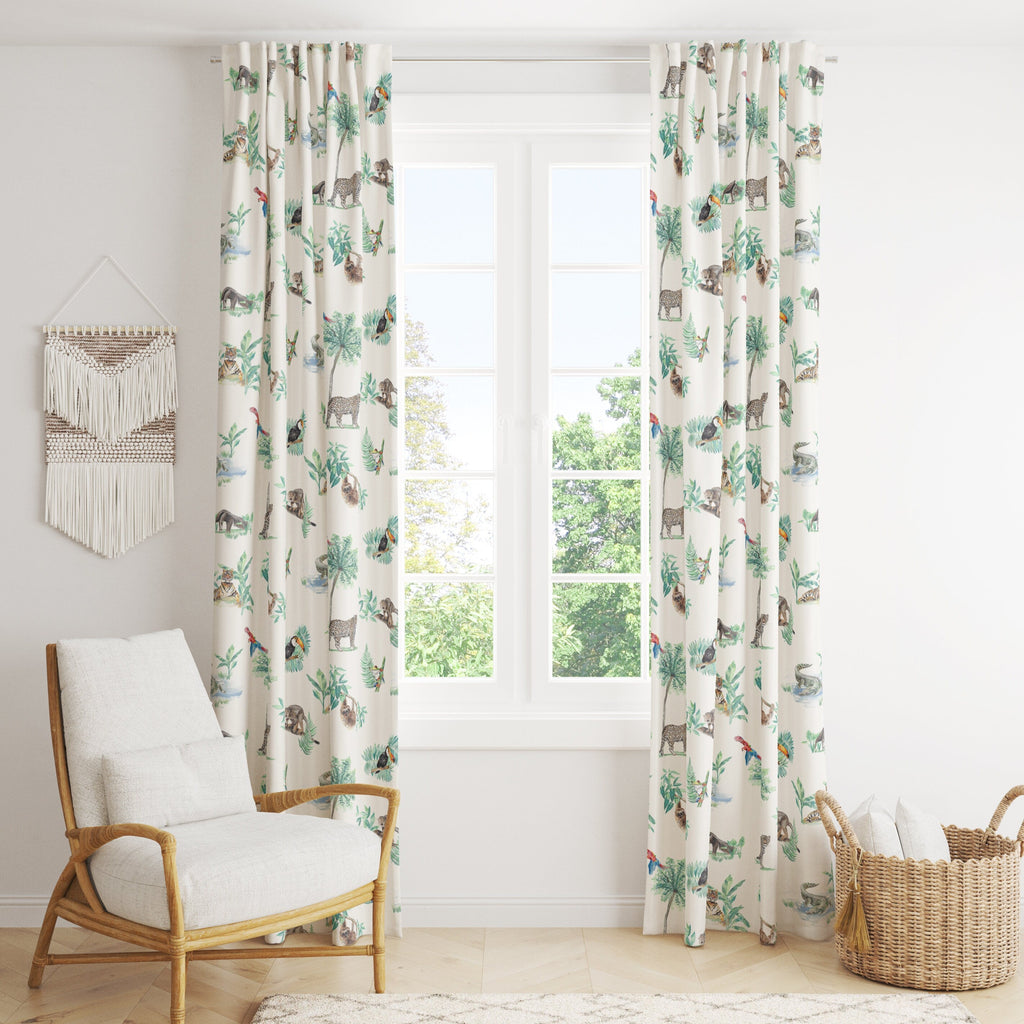 Rainforest Tropical Wildlife - Children's Curtain Fabric