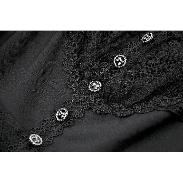 Dark in Love Black Gothic Sweet Bow Lace Lolita Dress