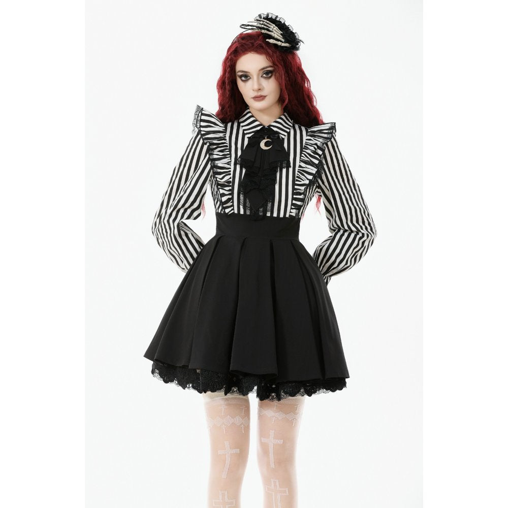 Dark in Love Striped Ruffle Gothic Lolita Dress