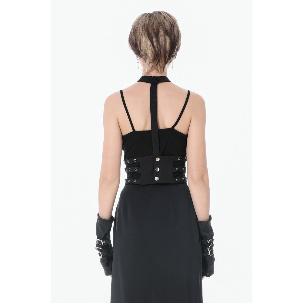 Dark In Love Punk Rib Cage Grommet Waist Cincher