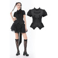 Dark in Love Gothic Lace Waist-Shaping Blouse
