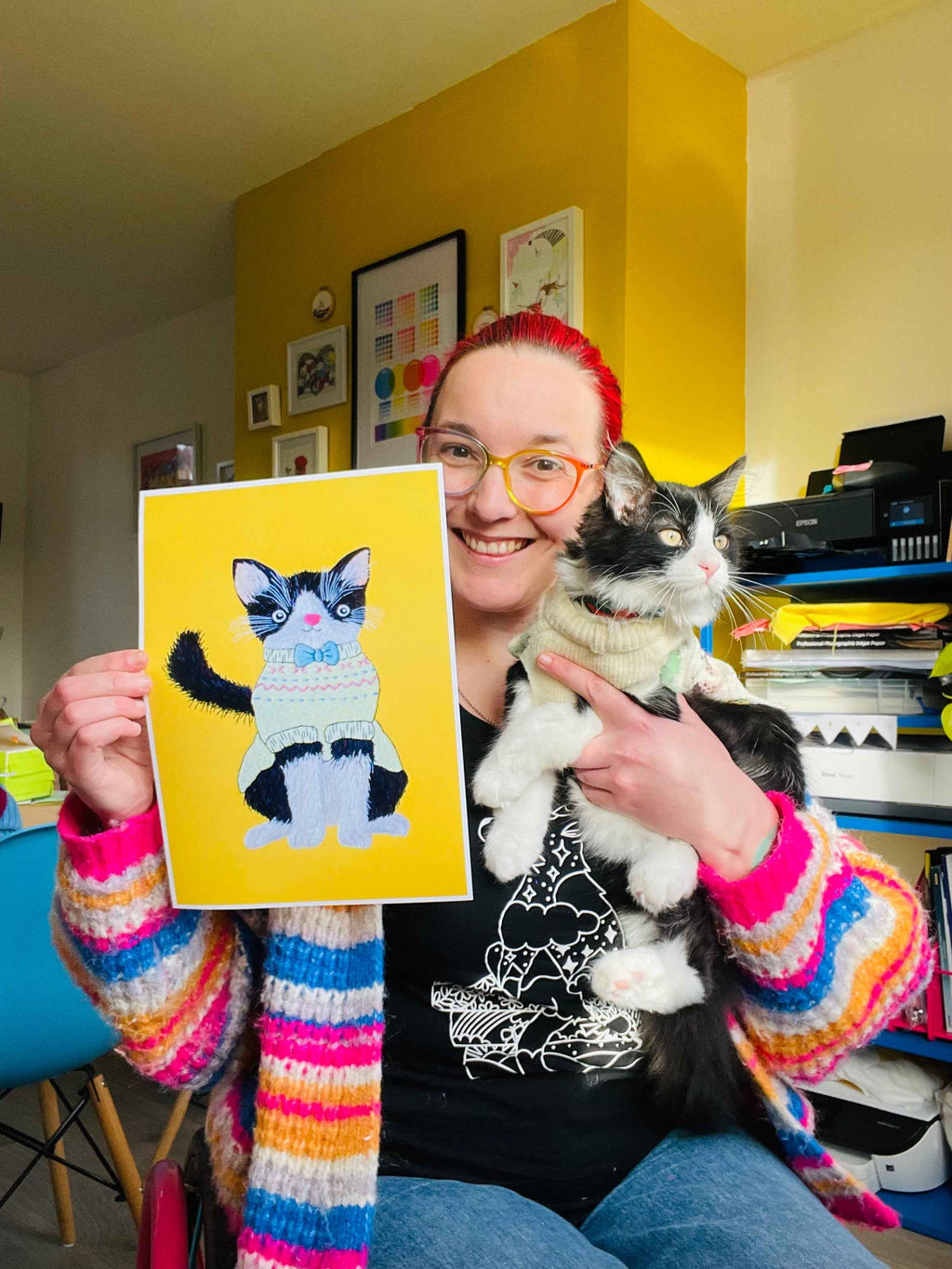 CLEARANCE Noodle the Jumper Cat Original Art