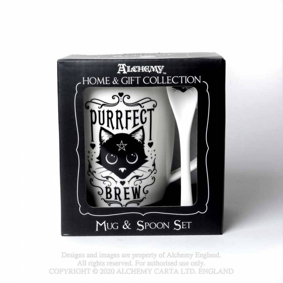 Alchemy Gothic Purrfect Brew: Mug and Spoon Set