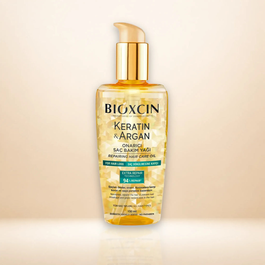 Bioxcin Keratin & Argan Repairing Hair Oil - For Dry, Damaged, Frizzy Hair