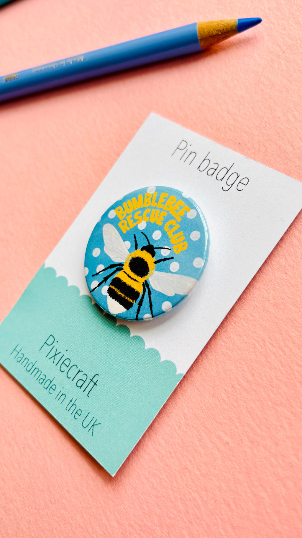 Bumblebee Rescue Club Badge or Magnet- Bee Gifts
