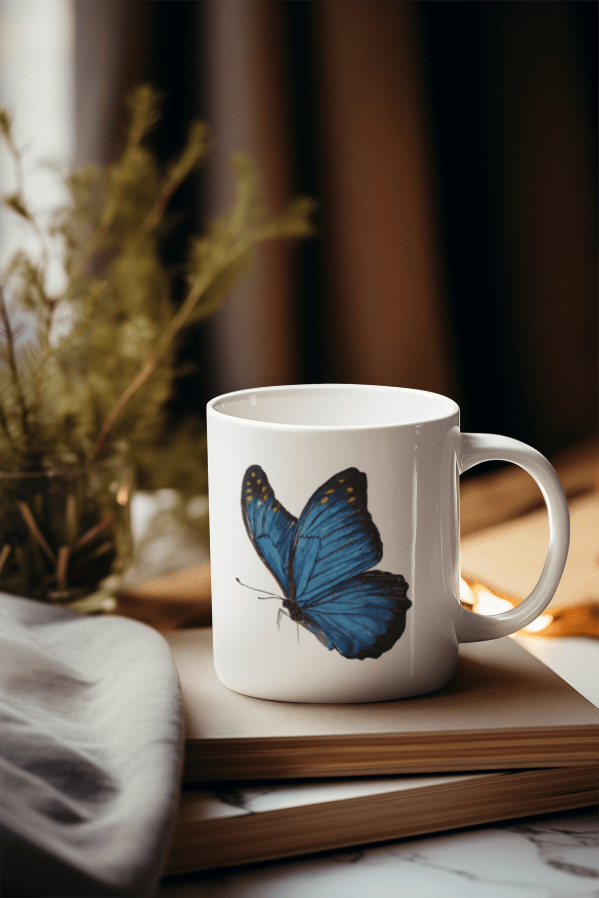 Blue Butterfly Mug – Charity Wildlife Art
