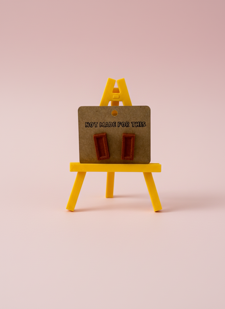 Brick Stud Earrings | 3D Printed Quirky Earrings | Novelty Gift