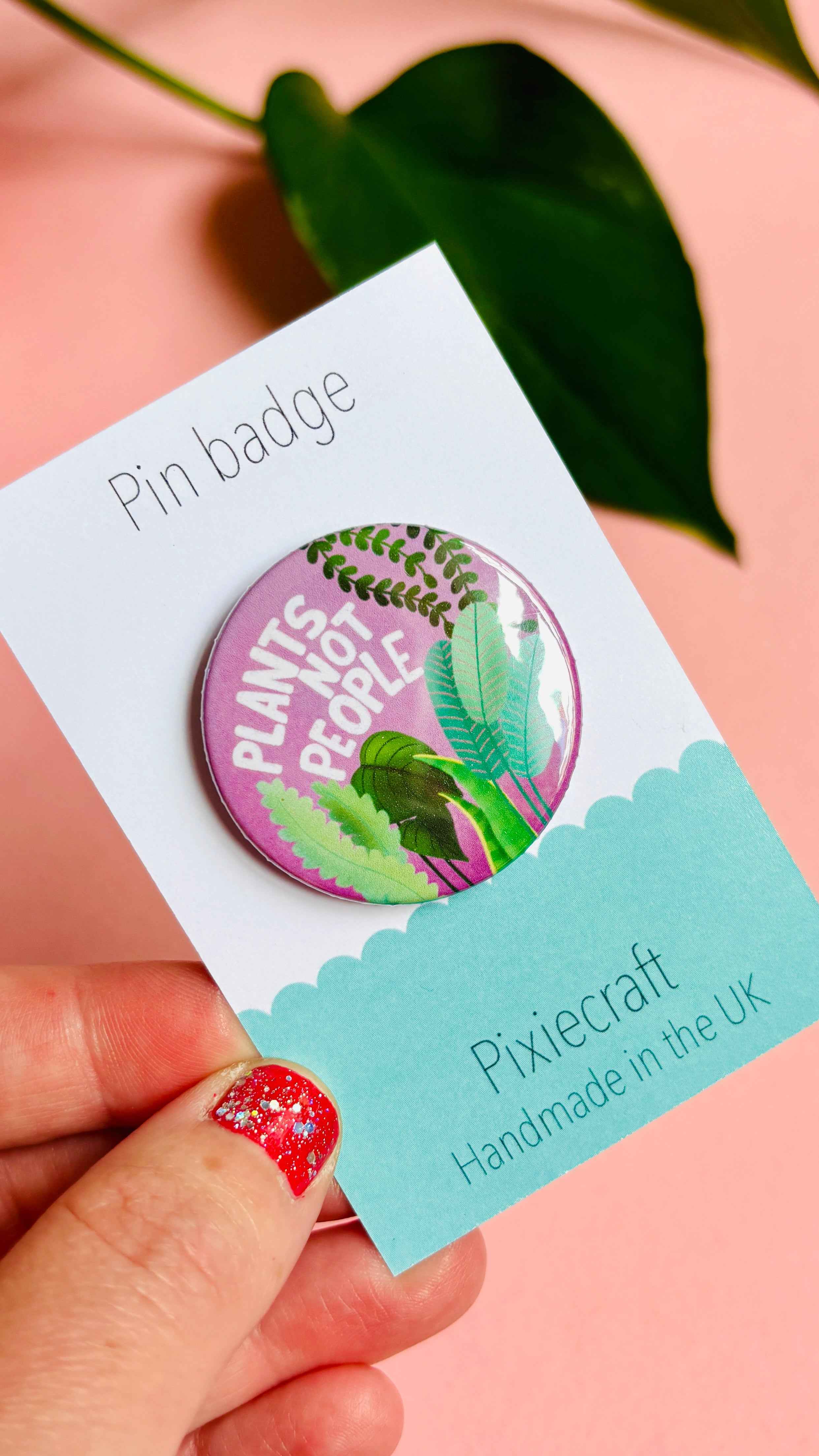 Plants Not People Funny Badge or Magnet