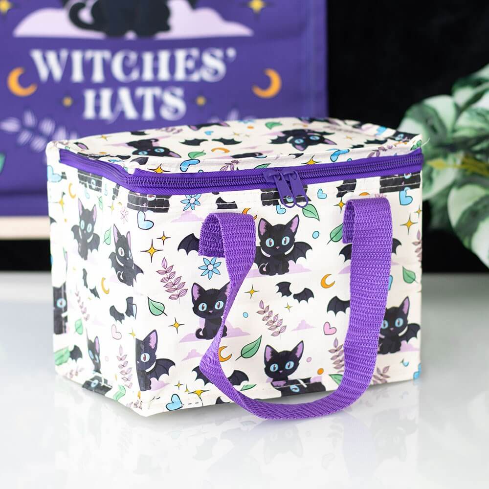 Gothic Gifts Cute and Creepy Cat Print Lunch Bag