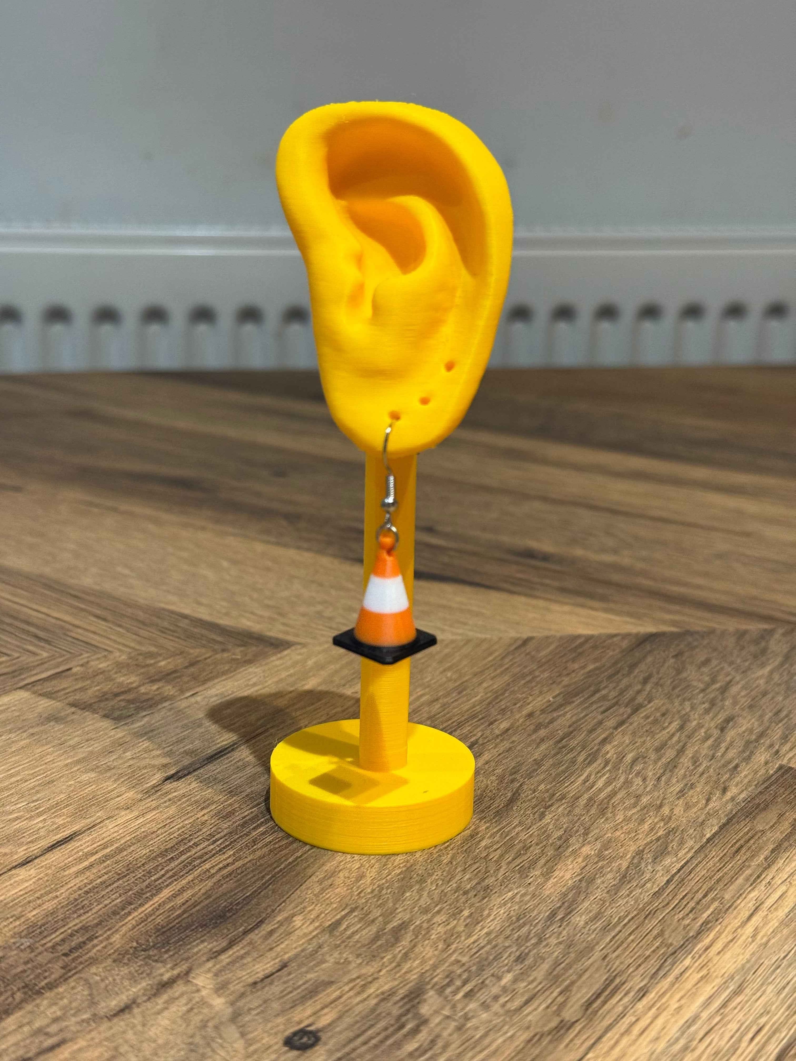Traffic Cone Dangle Earrings | 3D Printed Quirky Earrings