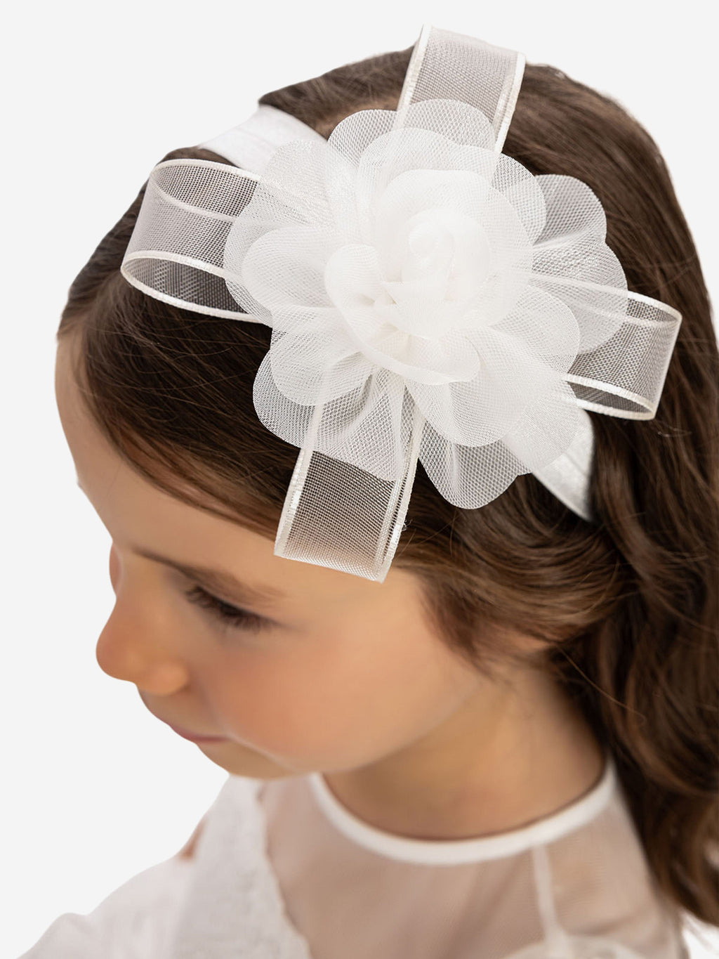 DRESS & Fleur Baby Girls Dress with Tulle Skirt in White