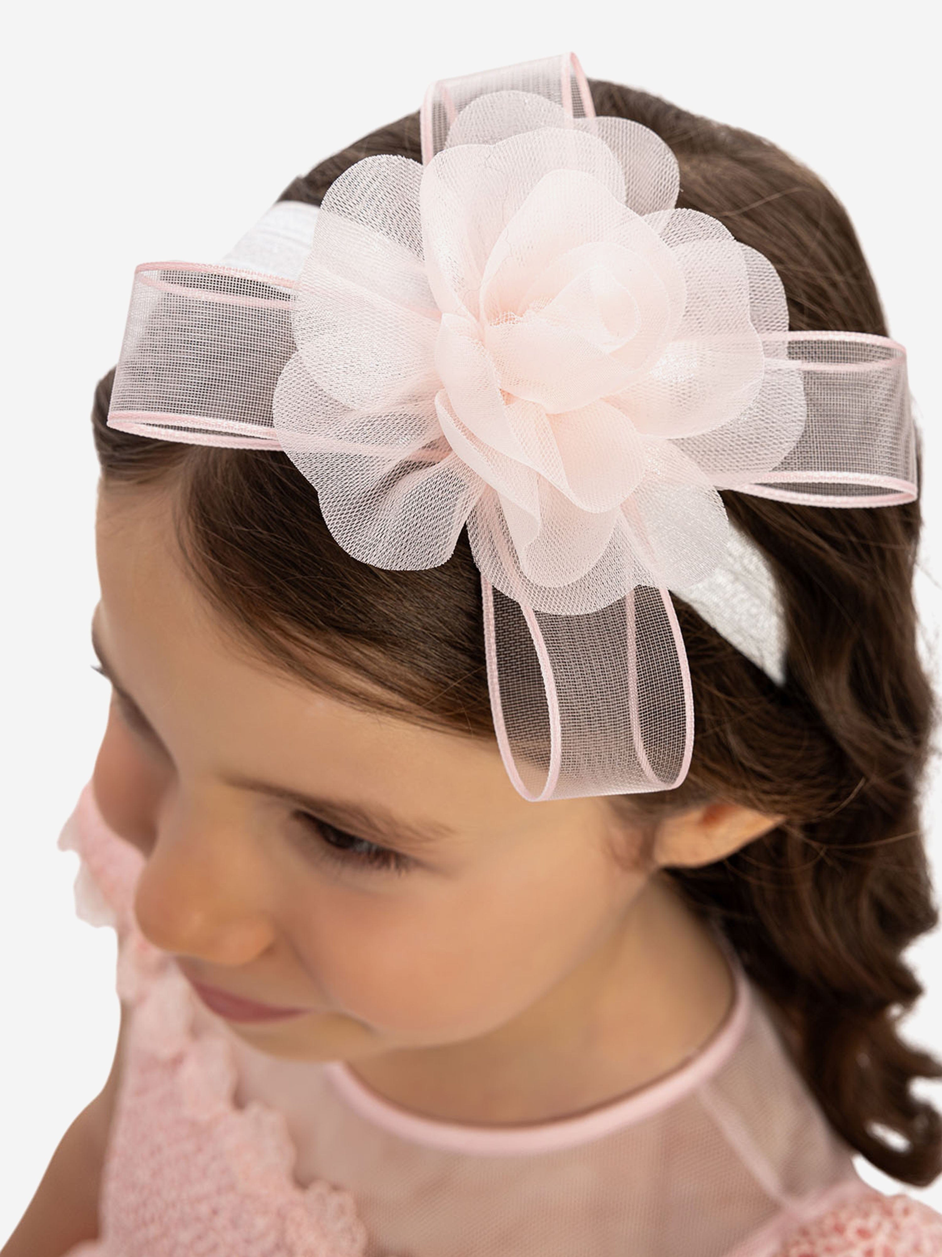 DRESS & Fleur Baby Girls Dress with Tulle Skirt in Pink